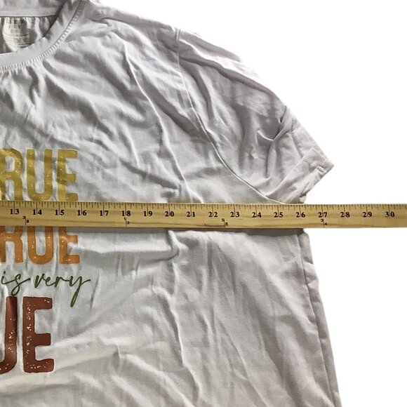 SHEIN Womens Curve 5XL White Graphic T-Shirt "Its True All True" Short Sleeve - Picture 8 of 8